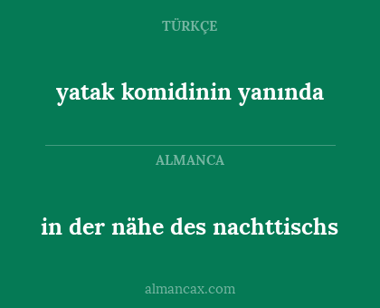 yatak komidinin yanında - in der nähe des nachttischs