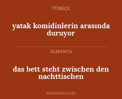 das bett steht zwischen den nachttischen - yatak komidinlerin arasında duruyor