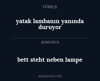 bett steht neben lampe - yatak lambanın yanında duruyor