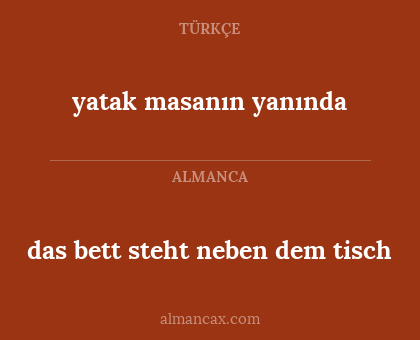 yatak masanın yanında - das bett steht neben dem tisch