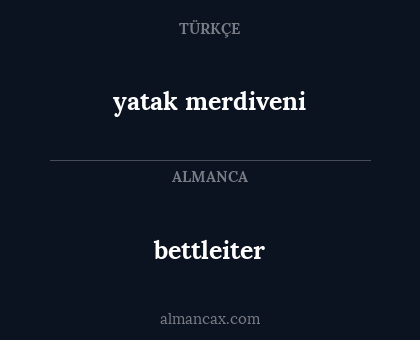 bettleiter - yatak merdiveni