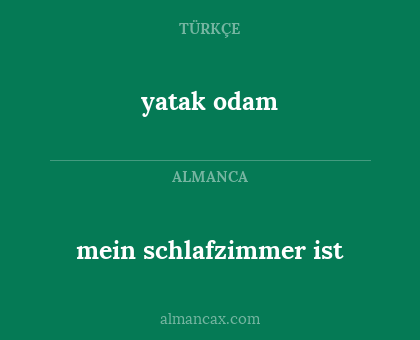 yatak odam - mein schlafzimmer ist