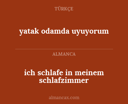 ich schlafe in meinem schlafzimmer - yatak odamda uyuyorum