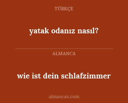 yatak odanız nasıl? - wie ist dein schlafzimmer