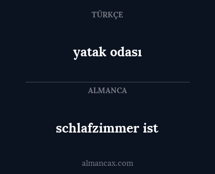 yatak odası - schlafzimmer ist