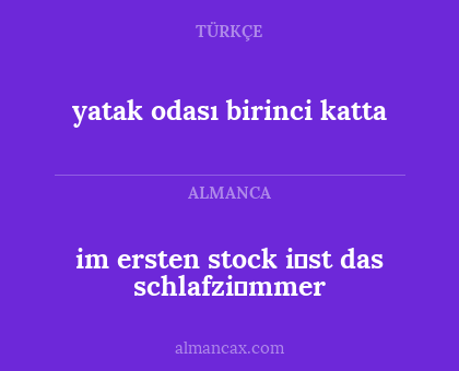 yatak odası birinci katta - im ersten stock i̇st das schlafzi̇mmer