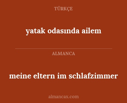 yatak odasında ailem - meine eltern im schlafzimmer