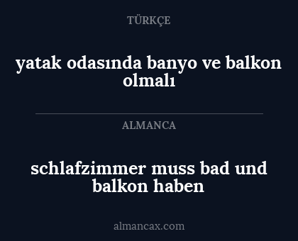 schlafzimmer muss bad und balkon haben - yatak odasında banyo ve balkon olmalı