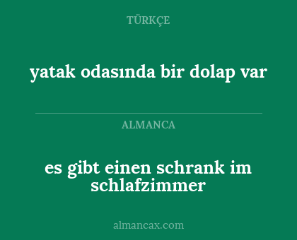 yatak odasında bir dolap var - es gibt einen schrank im schlafzimmer