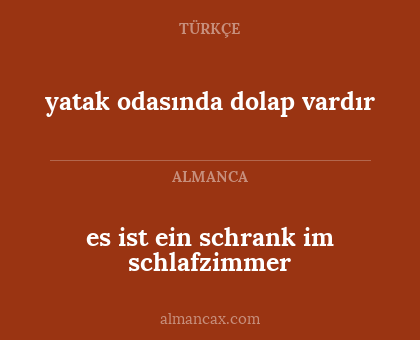 yatak odasında dolap vardır - es ist ein schrank im schlafzimmer