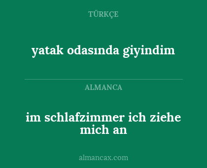 yatak odasında giyindim - im schlafzimmer ich ziehe mich an