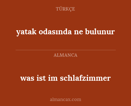 was ist im schlafzimmer - yatak odasında ne bulunur