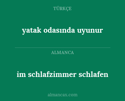 yatak odasında uyunur - im schlafzimmer schlafen