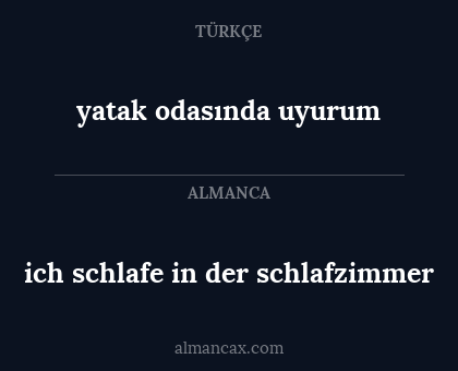 yatak odasında uyurum - ich schlafe in der schlafzimmer