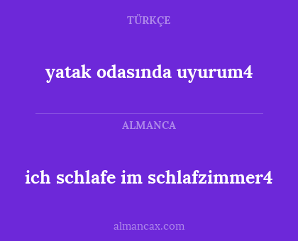 yatak odasında uyurum4 - ich schlafe im schlafzimmer4