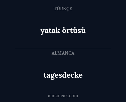 tagesdecke - yatak örtüsü