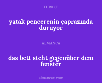 das bett steht gegenüber dem fenster - yatak pencerenin çaprazında duruyor