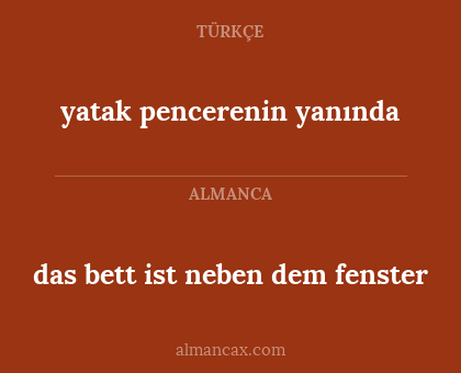 yatak pencerenin yanında - das bett ist neben dem fenster