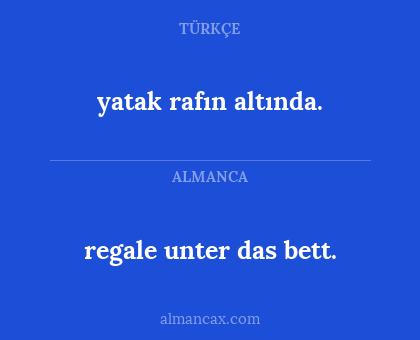 regale unter das bett. - yatak rafın altında.