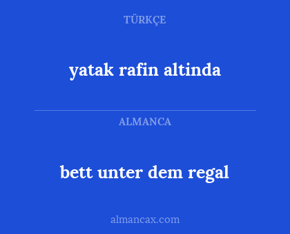 yatak rafin altinda - bett unter dem regal