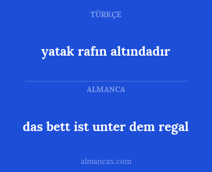 yatak rafın altındadır - das bett ist unter dem regal