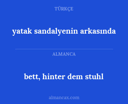 bett, hinter dem stuhl - yatak sandalyenin arkasında
