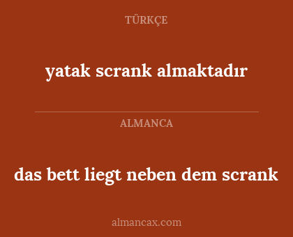 das bett liegt neben dem scrank - yatak scrank almaktadır