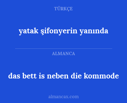 yatak şifonyerin yanında - das bett is neben die kommode