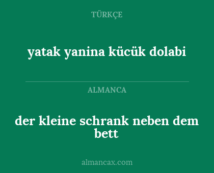der kleine schrank neben dem bett - yatak yanina kücük dolabi