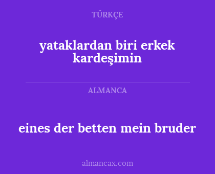 yataklardan biri erkek kardeşimin - eines der betten mein bruder