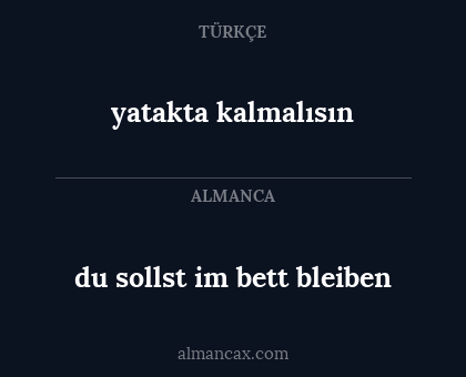 yatakta kalmalısın - du sollst im bett bleiben