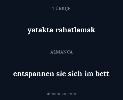 yatakta rahatlamak - entspannen sie sich im bett