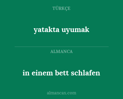 in einem bett schlafen - yatakta uyumak