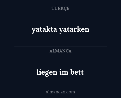 yatakta yatarken - liegen im bett