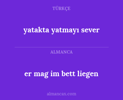 yatakta yatmayı sever - er mag im bett liegen