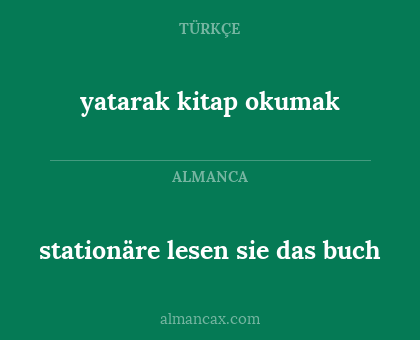stationäre lesen sie das buch - yatarak kitap okumak
