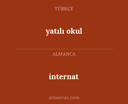internat - yatılı okul