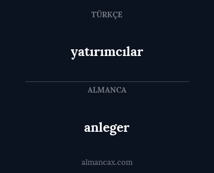 anleger - yatırımcılar