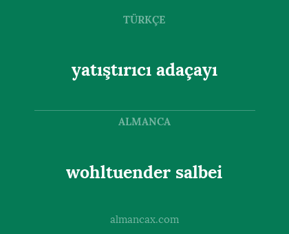 wohltuender salbei - yatıştırıcı adaçayı