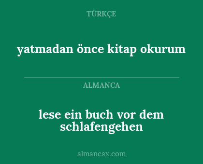 lese ein buch vor dem schlafengehen - yatmadan önce kitap okurum