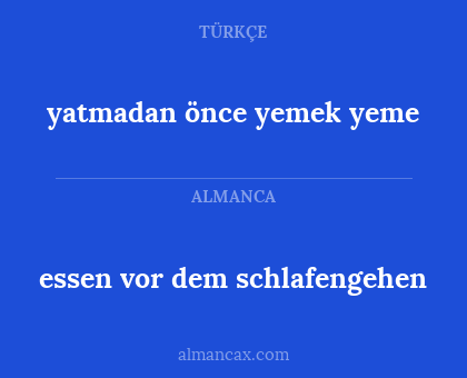 yatmadan önce yemek yeme - essen vor dem schlafengehen