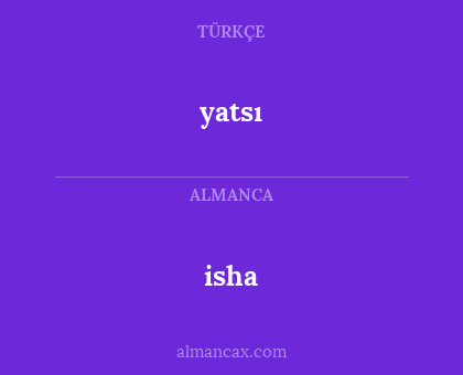 isha - yatsı