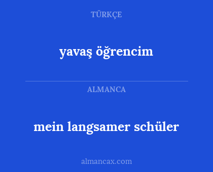 mein langsamer schüler - yavaş öğrencim