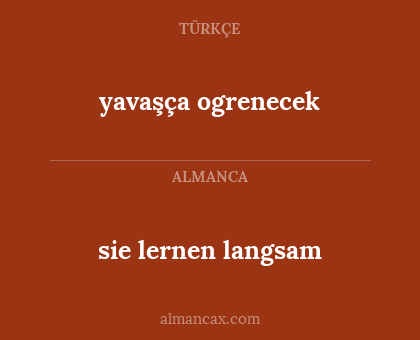 yavaşça ogrenecek - sie lernen langsam