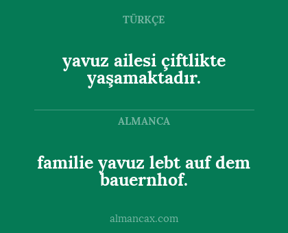 familie yavuz lebt auf
dem bauernhof. - yavuz ailesi çiftlikte yaşamaktadır.