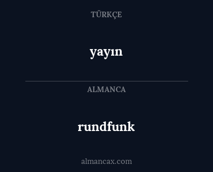 yayın - rundfunk