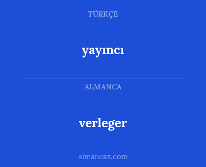 yayıncı - verleger