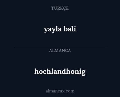 hochlandhonig - yayla bali