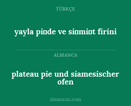 yayla pi̇de ve si̇mi̇t firini - plateau pie und siamesischer ofen