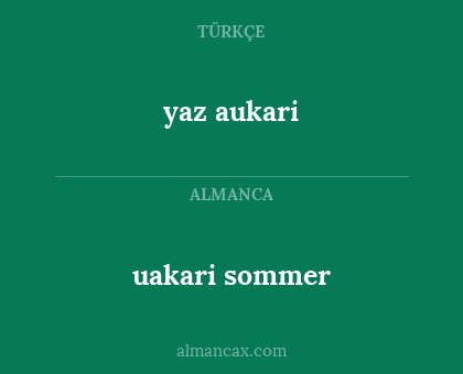 yaz aukari - uakari sommer